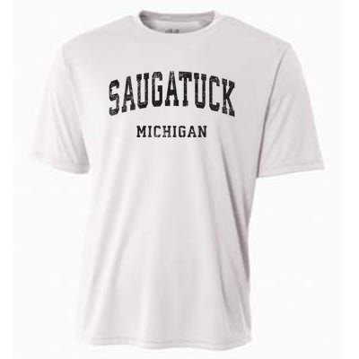 Saugatuck Michigan Mi Vintage Athletic Sports Design Cooling Performance Crew T-Shirt