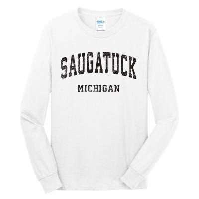 Saugatuck Michigan Mi Vintage Athletic Sports Design Tall Long Sleeve T-Shirt