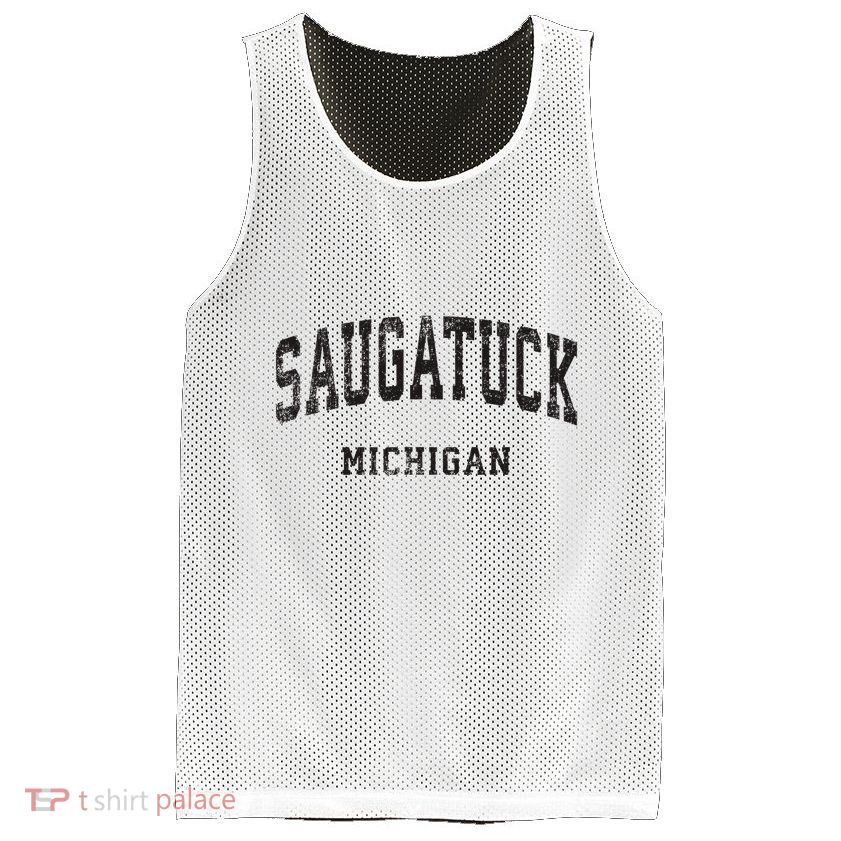 Saugatuck Michigan Mi Vintage Athletic Sports Design Mesh Reversible Basketball Jersey Tank