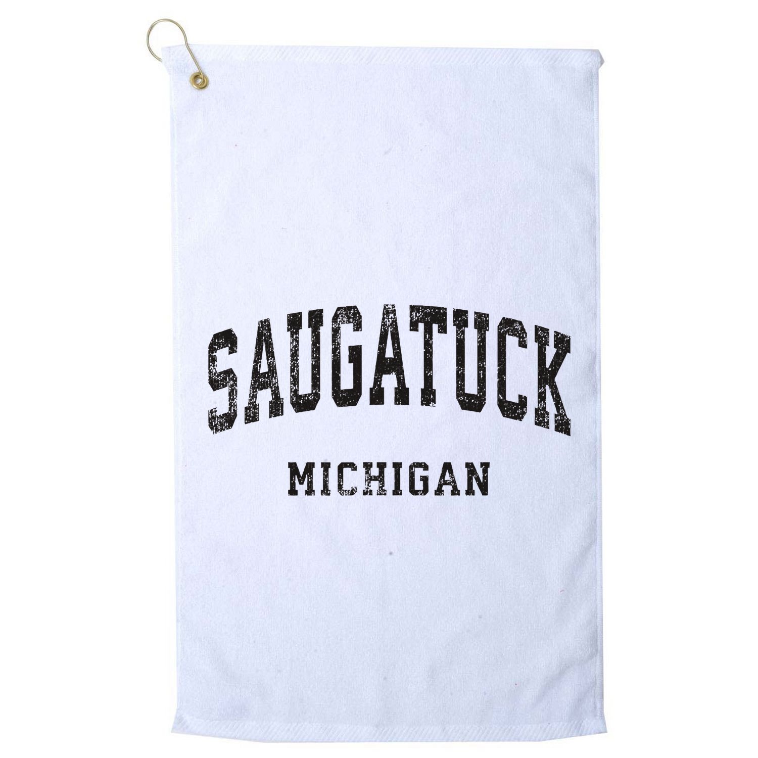 Saugatuck Michigan Mi Vintage Athletic Sports Design Golf Towel