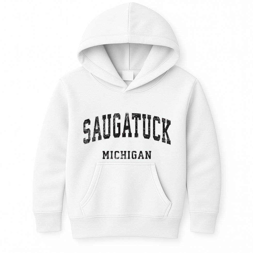 Saugatuck Michigan Mi Vintage Athletic Sports Design Kids Hoodie