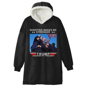 Shooting Makes Me Stronger Trump 2024 Election Design Hooded Wearable Blanket