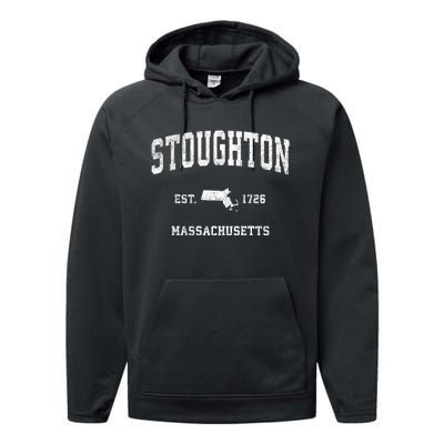 Stoughton Massachusetts Ma Vintage Sports Performance Fleece Hoodie