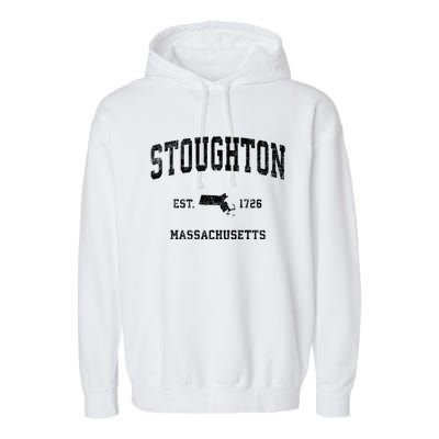 Stoughton Massachusetts Ma Vintage Sports Garment-Dyed Fleece Hoodie