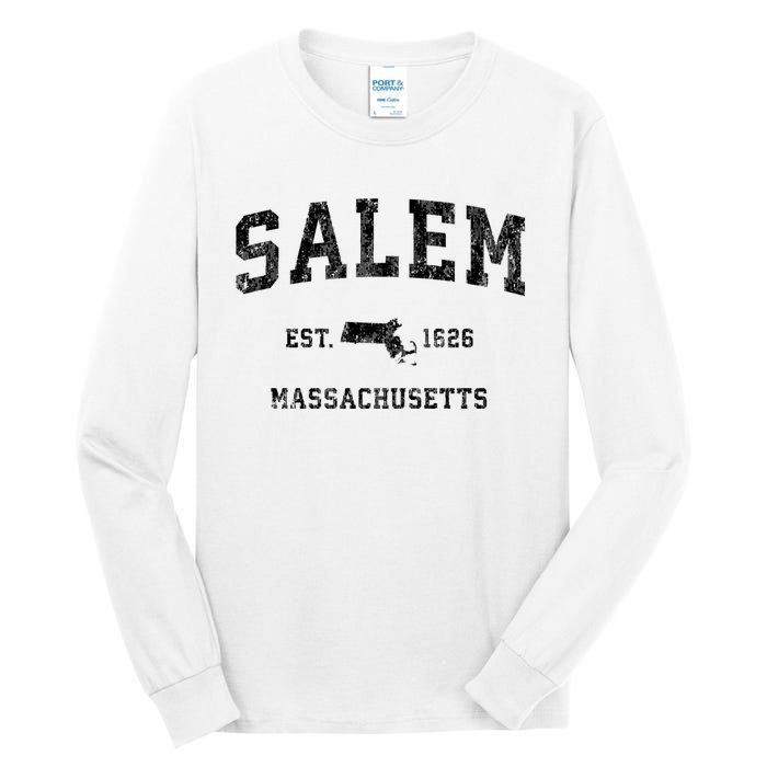 Salem Massachusetts Ma Vintage Established Athletic Sports Design Tall Long Sleeve T-Shirt