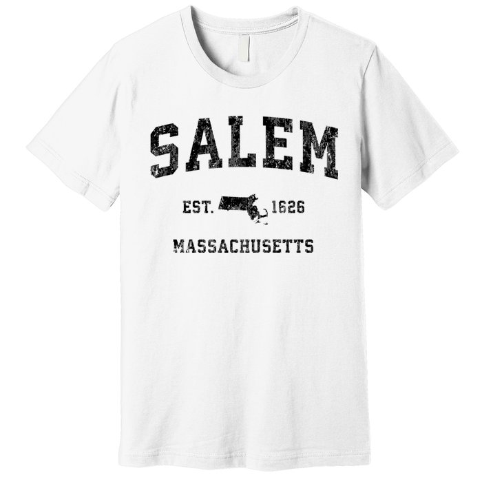 Salem Massachusetts Ma Vintage Established Athletic Sports Design Premium T-Shirt