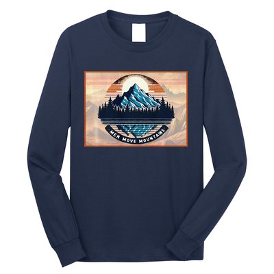 Stylish Move Mountains Mountain Climbing Graphic Design Premium Long Sleeve Shirt