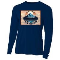 Stylish Move Mountains Mountain Climbing Graphic Design Premium Cooling Performance Long Sleeve Crew