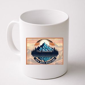 Stylish Move Mountains Mountain Climbing Graphic Design Premium Coffee Mug