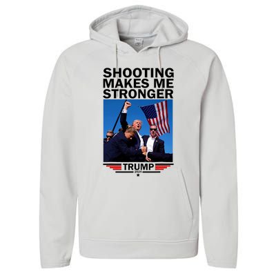 Shooting Makes Me Stronger Donald Trump 2024 Performance Fleece Hoodie