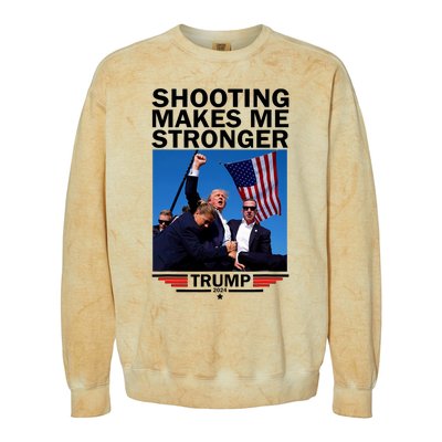 Shooting Makes Me Stronger Donald Trump 2024 Colorblast Crewneck Sweatshirt