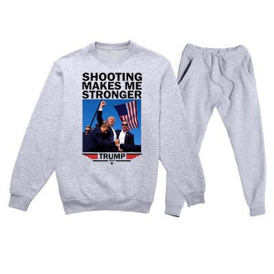 Shooting Makes Me Stronger Donald Trump 2024 Premium Crewneck Sweatsuit Set