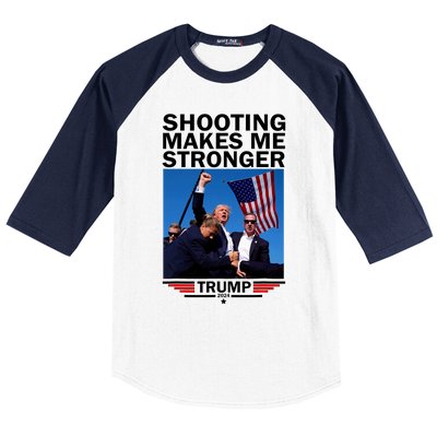 Shooting Makes Me Stronger Donald Trump 2024 Baseball Sleeve Shirt