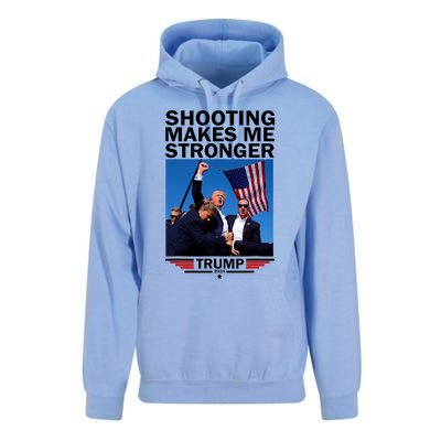 Shooting Makes Me Stronger Donald Trump 2024 Unisex Surf Hoodie