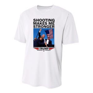 Shooting Makes Me Stronger Donald Trump 2024 Youth Performance Sprint T-Shirt