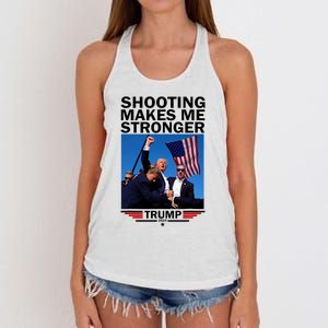 Shooting Makes Me Stronger Donald Trump 2024 Women's Knotted Racerback Tank