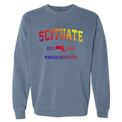 Scituate Massachusetts Ma Vintage Athletic Sports Design Great Gift Garment-Dyed Sweatshirt