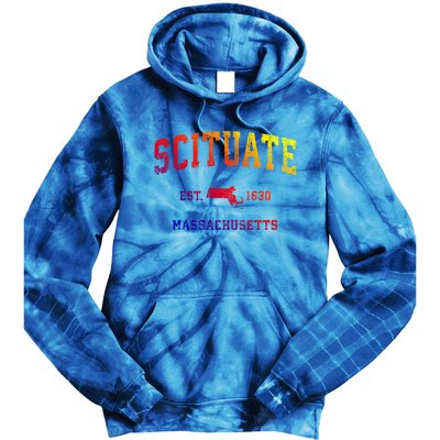 Scituate Massachusetts Ma Vintage Athletic Sports Design Great Gift Tie Dye Hoodie