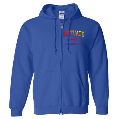 Scituate Massachusetts Ma Vintage Athletic Sports Design Great Gift Full Zip Hoodie