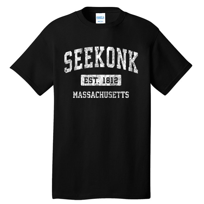 Seekonk Massachusetts Ma Vintage Sports Established Tall T-Shirt