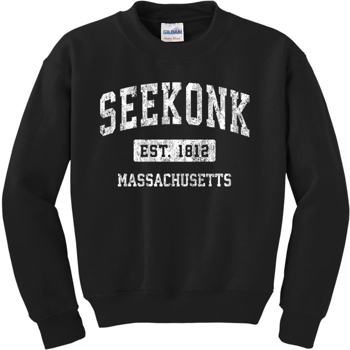 Seekonk Massachusetts Ma Vintage Sports Established Kids Sweatshirt