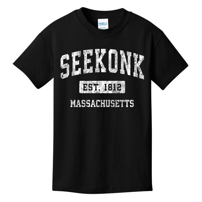 Seekonk Massachusetts Ma Vintage Sports Established Kids T-Shirt