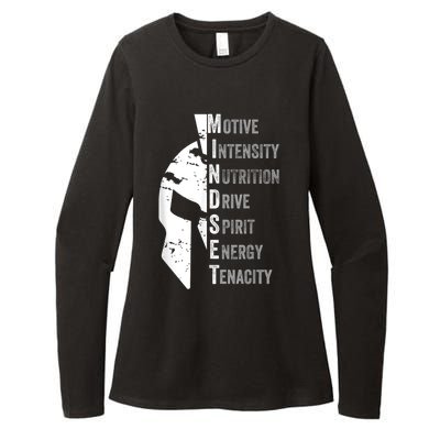 Spartan Mindset Motivational Inspirational Quote Graphic Womens CVC Long Sleeve Shirt