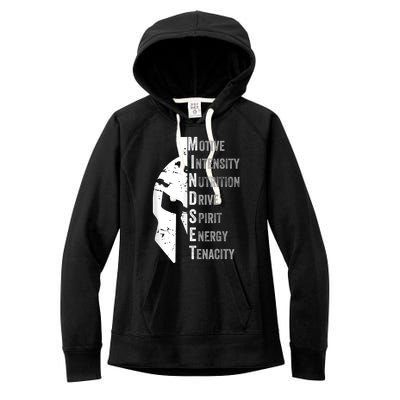 Spartan Mindset Motivational Inspirational Quote Graphic Women's Fleece Hoodie