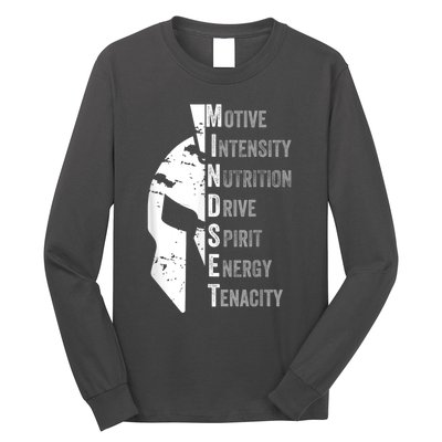 Spartan Mindset Motivational Inspirational Quote Graphic Long Sleeve Shirt