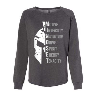 Spartan Mindset Motivational Inspirational Quote Graphic Womens California Wash Sweatshirt