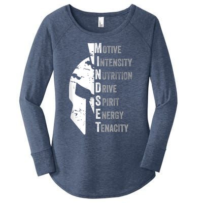 Spartan Mindset Motivational Inspirational Quote Graphic Women's Perfect Tri Tunic Long Sleeve Shirt