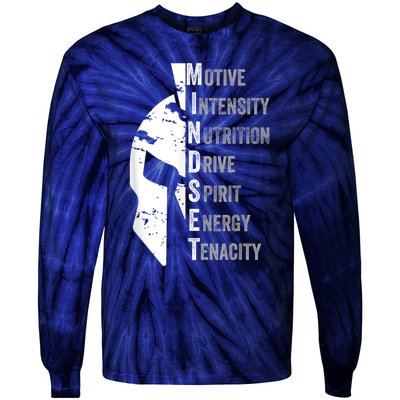 Spartan Mindset Motivational Inspirational Quote Graphic Tie-Dye Long Sleeve Shirt