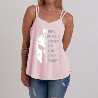 Spartan Mindset Motivational Inspirational Quote Graphic Women's Strappy Tank