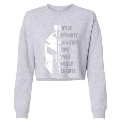 Spartan Mindset Motivational Inspirational Quote Graphic Cropped Pullover Crew