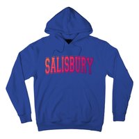 Salisbury Md Maryland Usa Vintage Sports Varsity Style Funny Gift Hoodie