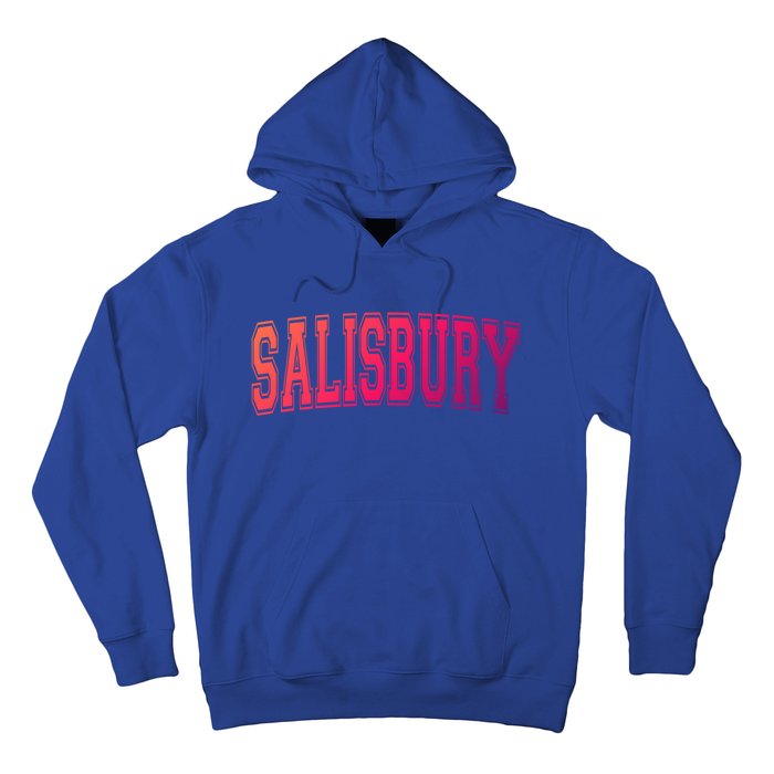 Salisbury Md Maryland Usa Vintage Sports Varsity Style Funny Gift Hoodie