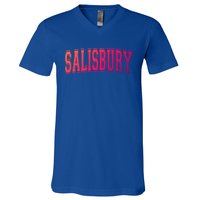 Salisbury Md Maryland Usa Vintage Sports Varsity Style Funny Gift V-Neck T-Shirt