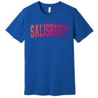 Salisbury Md Maryland Usa Vintage Sports Varsity Style Funny Gift Premium T-Shirt