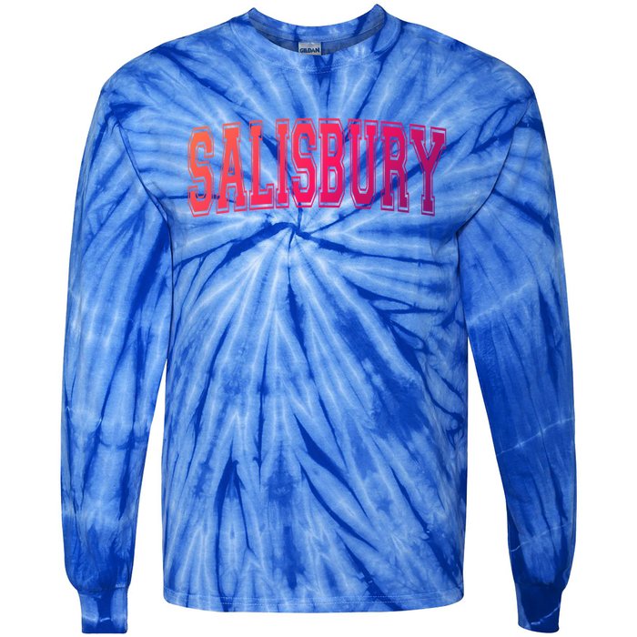 Salisbury Md Maryland Usa Vintage Sports Varsity Style Funny Gift Tie-Dye Long Sleeve Shirt