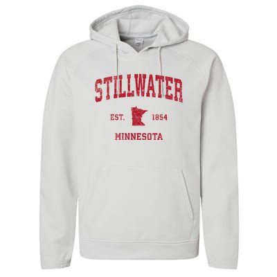 Stillwater Minnesota Mn Vintage Sports Performance Fleece Hoodie