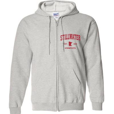 Stillwater Minnesota Mn Vintage Sports Full Zip Hoodie