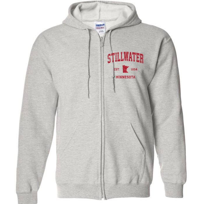 Stillwater Minnesota Mn Vintage Sports Full Zip Hoodie