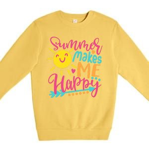 Summer Makes Me Happy Premium Crewneck Sweatshirt