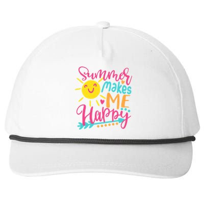 Summer Makes Me Happy Snapback Five-Panel Rope Hat