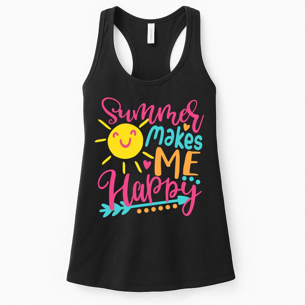 Summer Makes Me Happy Womens Tank Top