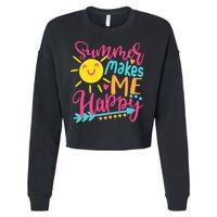 Summer Makes Me Happy Cropped Pullover Crew