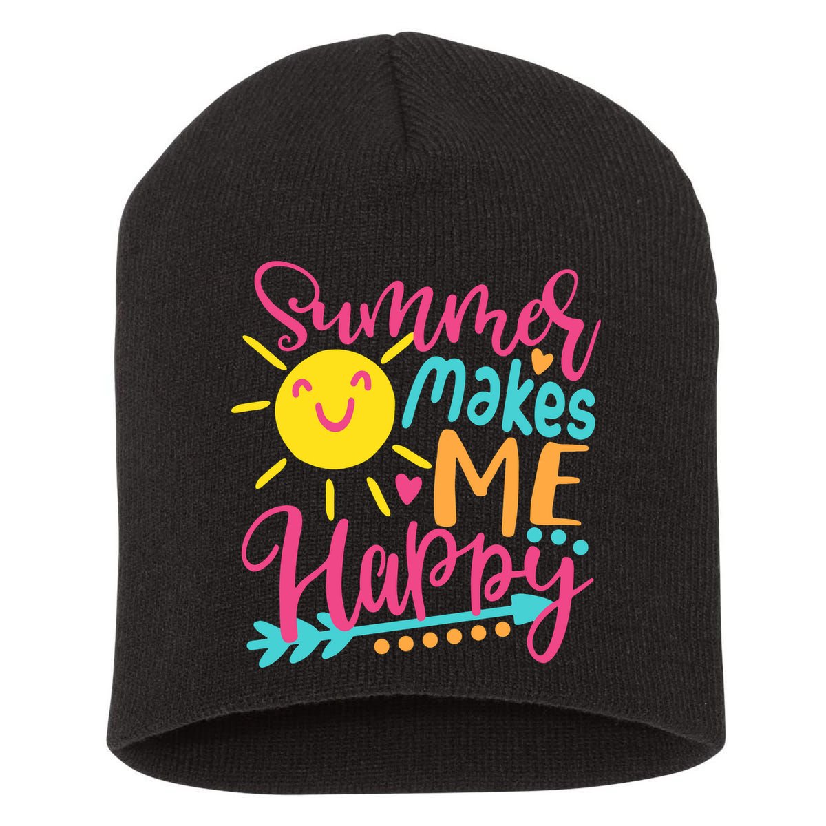Summer Makes Me Happy Short Acrylic Beanie