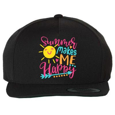 Summer Makes Me Happy Wool Snapback Cap