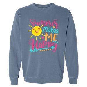 Summer Makes Me Happy Garment-Dyed Sweatshirt