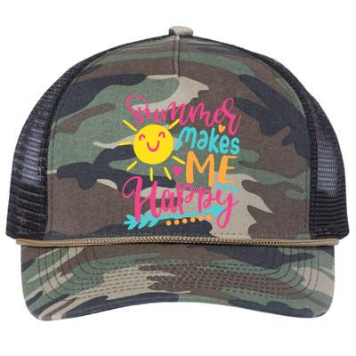 Summer Makes Me Happy Retro Rope Trucker Hat Cap